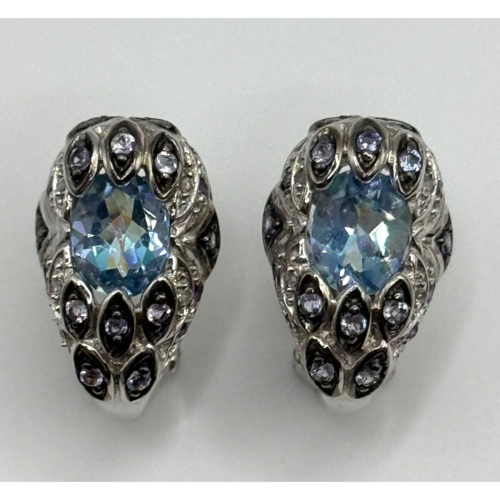 STS Sterling Silver Mystic Topaz Multi Gemstone Earrings